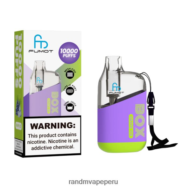 Best RandM Flavor - Fumot Original RandM Tornado Box Dispositivo vapeador con control de flujo de aire 10000 1 ud. RXFLT889 hielo de uva