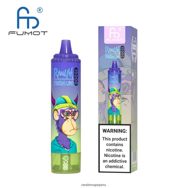 RandM Tornado Online Shop - Fumot RandM Tornado Dispositivo vape 15000 con batería y pantalla ejuice versión 1 RXFLT826 vimto