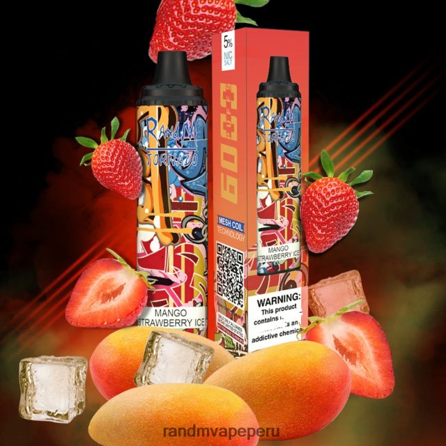 Best RandM Flavor - RandM Tornado Dispositivo vape pod con control de flujo de aire 6000 1 pieza RXFLT8289 hielo de fresa y mango
